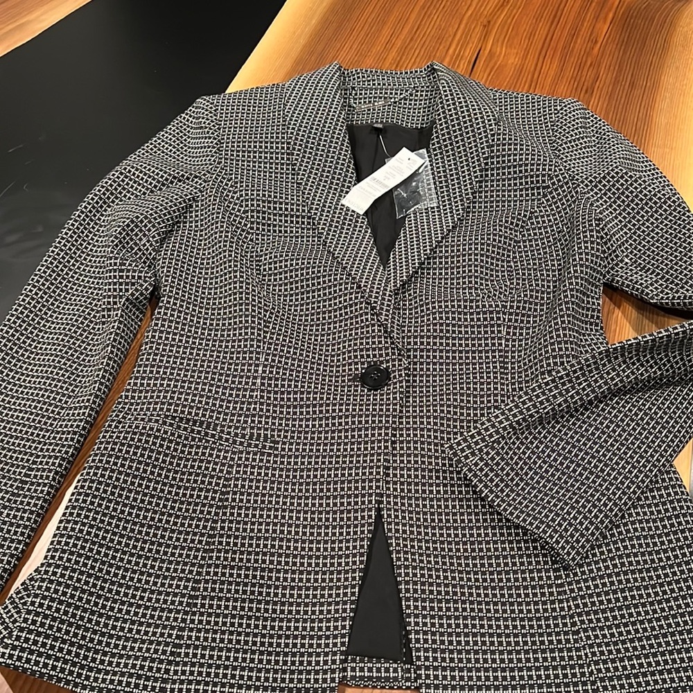 White House Black Market Grid Shaw Collar Jacket